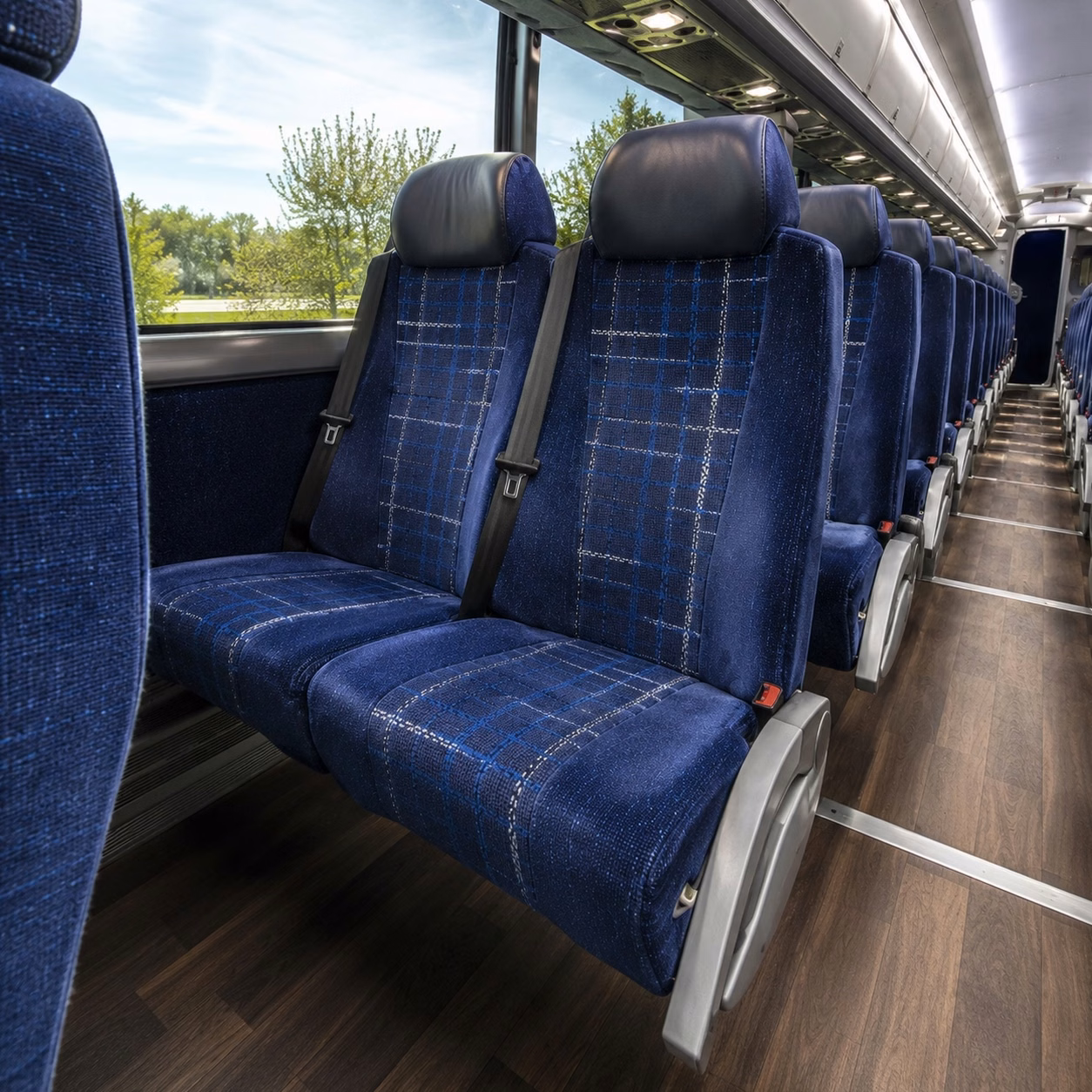 56 passenger charter bus interior